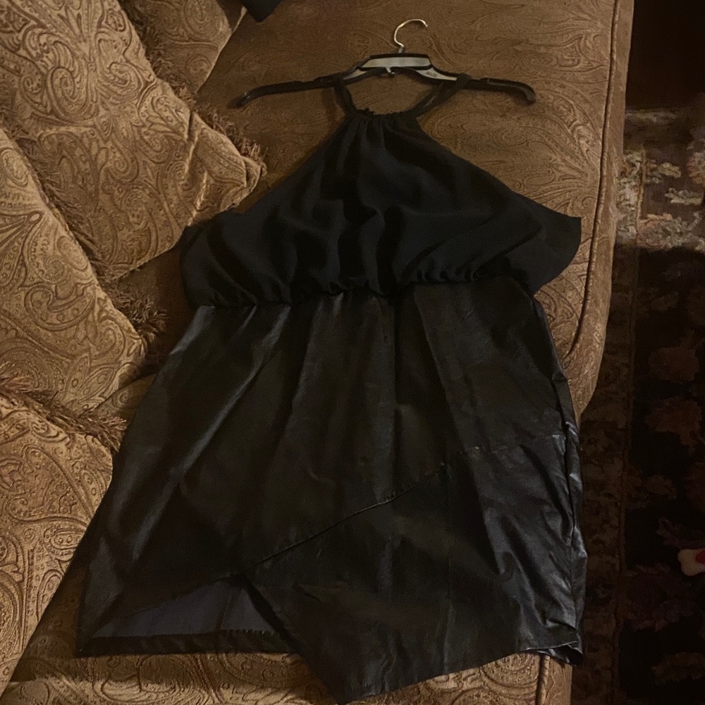 Women’s Black High-Low Halter Dress